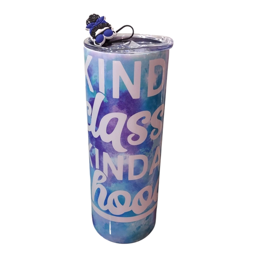 20 Oz Stainless Steel Skinny Tumbler Straw and Straw Cover Included Oops details